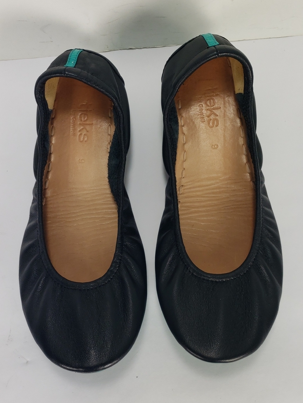 TIEKS BY GAVRIELI BLACK NAPPA LEATHER FOLDABLE BALLET FLATS SHOES WOMEN'S 9 - Picture 3 of 16